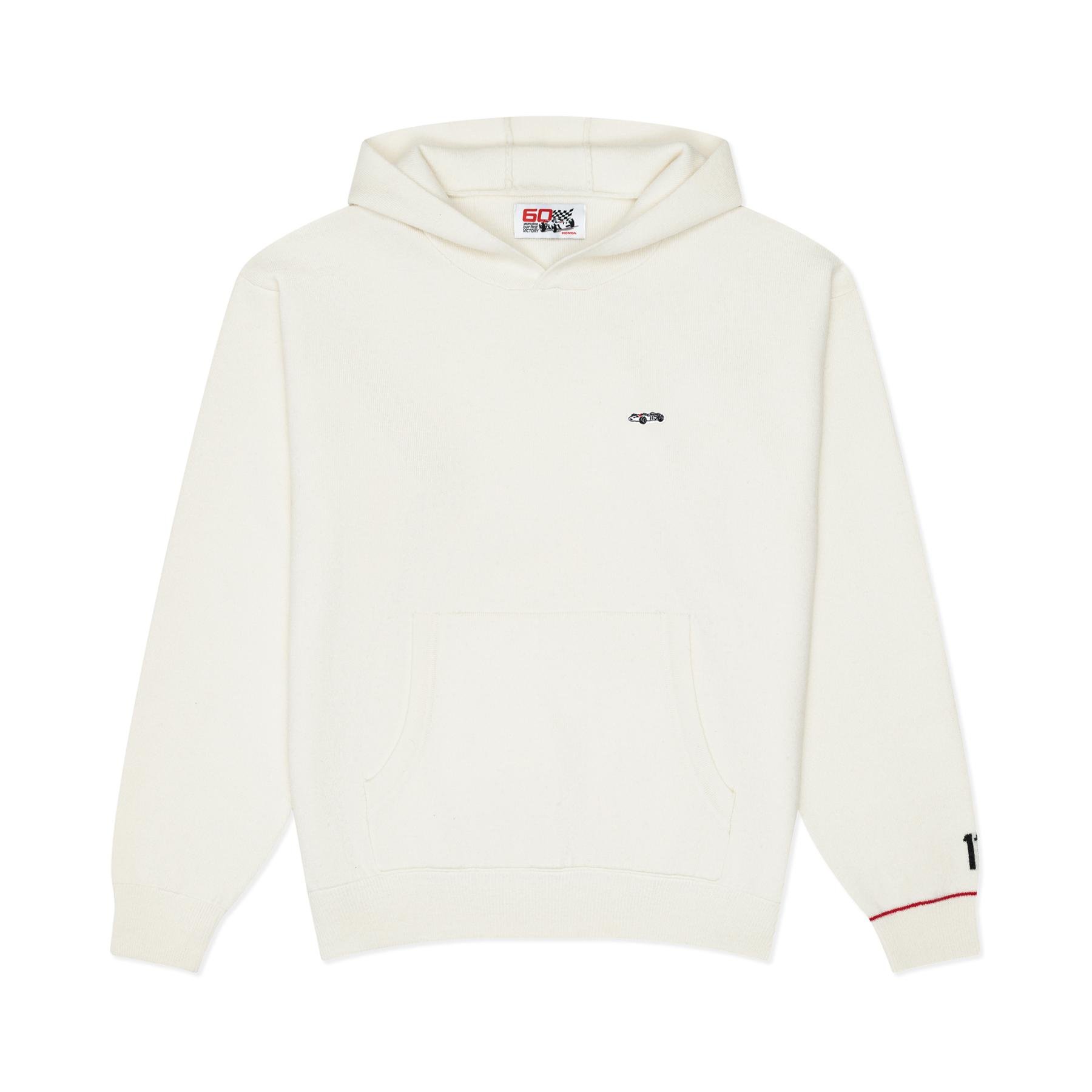 RA272 Cashmere and Wool Sweater Hoodie in Championship White